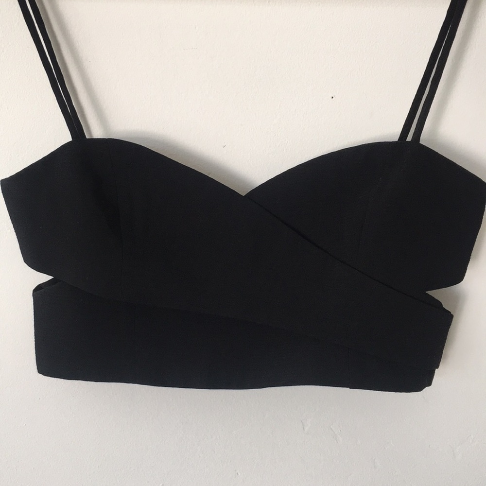 Topshop cross front cut out crop top bra top